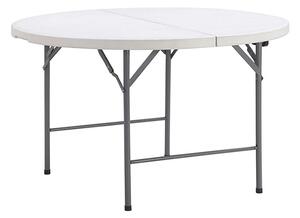 TENTino Skládací stůl průměr 122 cm PŮLENÝ, bílý, STL122PK