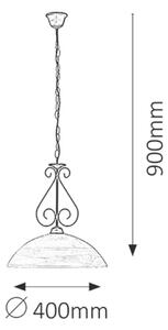 Rabalux 7816 ATHEN - Závěsný lustr na řetězu + Dárek LED žárovka, Ø 40cm (Rustikální lustr vhodný například do chalupy)