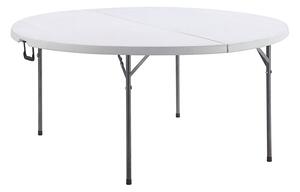 TENTino Skládací stůl průměr 152 cm PŮLENÝ, bílý, STL152PK