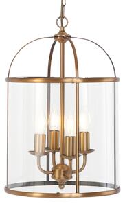 Vintage Pendant Lamp Bronze with Clear Glass 4-Lights - Pimpernel