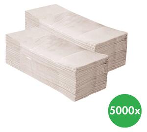 Skládané papírové ručníky, jednovrstvé, 5000 ks, šedé