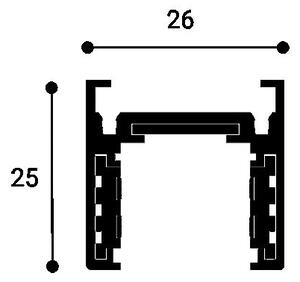 LED2 6529903 Mag low track 48V, černá kolejnice pro magnetický systém, DALI, 200cm