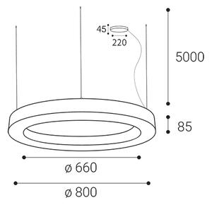 LED2 3276473DT Saturn Slim 2 P/N-Z 80, závěsné kruhové svítidlo, 50+30W LED 2700K/3000K/4000K,TRIAK, černé, prům. 80cm