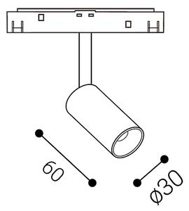 LED2 6095873 Mago III XS, černý reflektor pro Mag track 48V, 3W 2700K/3300K/4000K, Ø3cm