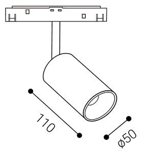 LED2 6096071 Mago III M, bílý reflektor pro Mag track 48V, 10W 2700K/3300K/4000K, Ø5cm