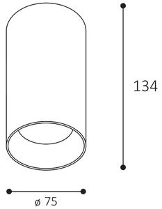 LED2 1480527 Tiny II L, zlaté stropní svítidlo, 8W 2700K, Ø 7,5cm, výška 13,4cm