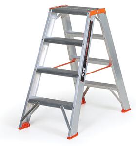 Oboustranné hliníkové schůdky ALVE PREMIUM, 2x4 stupně, výška 0,85 m