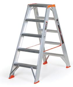 Oboustranné hliníkové schůdky ALVE PREMIUM, 2x5 stupňů, výška 1,07 m