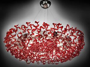 Metal lux 206.610.04 Astro Cherry, designové závěsné svítidlo v průměru 170cm, 28x40W, červené sklo, chrom