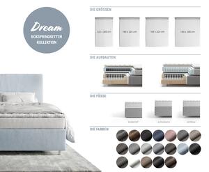 DELIFE Boxspring postel Dream-Well 160x200 cm manšestr béžová s matrací a topperem