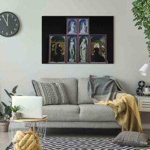 Reprodukce obrazu Svatý Šebestián a svatý Antonín / Zvěstování / Dárcovský portrét kancléře Mikuláše Rolina a jeho manželky Guigone de Salins