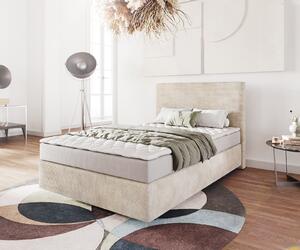 DELIFE Boxspring postel Dream-Well 120x200 cm manšestr béžová s matrací a topperem