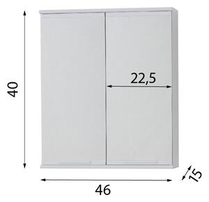Hopa Závěsná skříňka se zrcadlem BASIC I, II, 46 cm, 15 cm, 40 cm