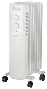 Olejový radiátor, 3 stupně výkonu, max 1500W, termostat, 7 žeber, na kolečkách