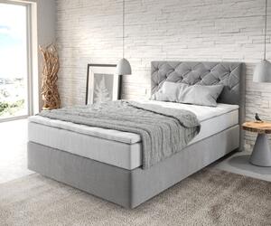 DELIFE Boxspring postel Dream-Great 120x200 cm mikrovlákno šedá s taštičková pružinová matrace a visco topper