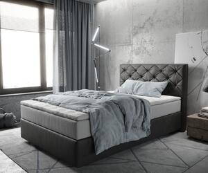 DELIFE Boxspring postel Dream-Great 120x200 cm mikrovlákno antracitová vintage s taštičková pružiny matrace a visco topper