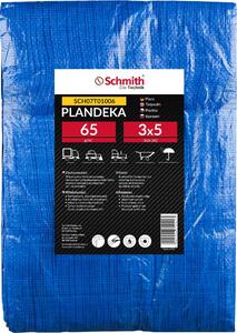 Plachta z tkaniny, rozmry 3x5 metr, hmotnost 65 g, vodotsná, odolná proti roztrení, stavební plachta, ochranná plachta, zahradní plachta s oky. Schmith