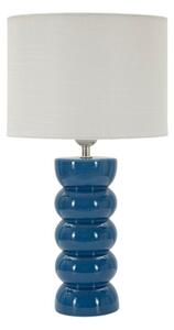 Bílá/modrá keramická stolní lampa s textilním stínidlem (výška 46 cm) Torr – Mauro Ferretti