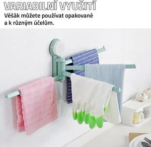 Otočný věšák na ručníky - zelený