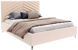 Čalouněná postel ELEGANTE 90x200 Krémová Paris s úložným prostorem kovový rošt