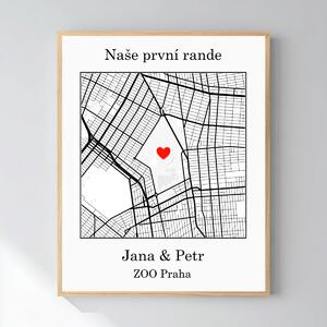 Personalizovaný magický fotoobraz v rámu - 40x50 - mapa