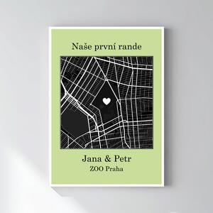 Personalizovaný magický fotoobraz v rámu - 50x70 - mapa