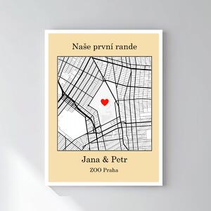 Personalizovaný magický fotoobraz v rámu - 30x40 - mapa