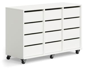 AJ Produkty Skříňka CASPER, 12 zásuvek, bílá