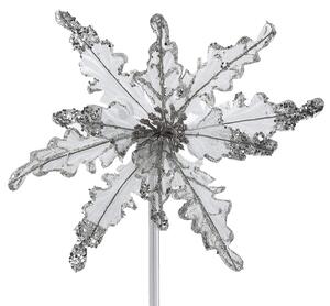 DecoKing - Dekorativní květ stříbrné třpytky