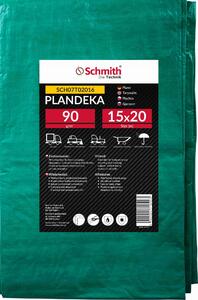 Plachta z tkaniny, rozmry 15x20 metr, hmotnost 90 g, vodotsná, odolná proti roztrení, stavební plachta, ochranná plachta, zahradní plachta s oky. Schmith