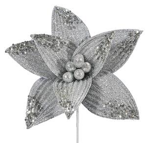 DecoKing - Dekorativní květ stříbrné hvězda