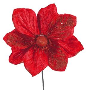 DecoKing - Dekorativní květ červené flitry