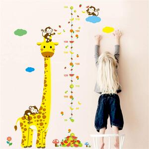4L Samolepící metr na zeď - Veselá žirafa 80 - 180 cm