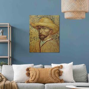 Reprodukce obrazu Autoportrét se slaměným kloboukem a uměleckou halenou