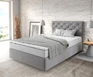 DELIFE Boxspring postel Dream-Great 120x200 cm mikrovlákno šedá s matrací a topperem