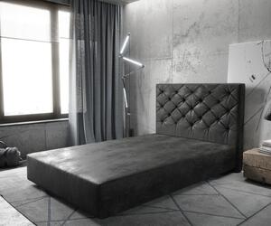 DELIFE Boxspring postel Dream-Great mikrovlákno antracitová vintage 120×200 cm