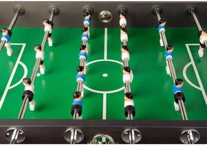 GamesPlanet® Profi fotbálek Leeds, 140 x 73 x 87 cm, černý