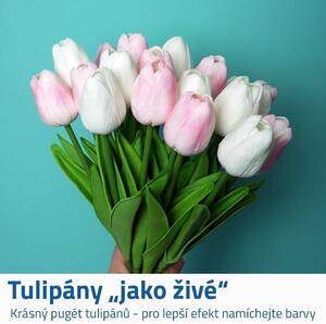 Umělé tulipány 10 ks - bílé