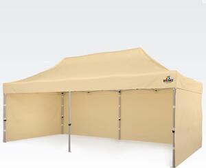 BRIMO Párty stan 3x6m - s 3 stěnami - Béžová E. Alu