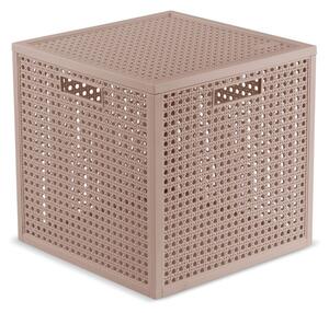 Starorůžový úložný box s víkem z recyklovaného plastu 28x28x28 cm Kaya Cube – Curver