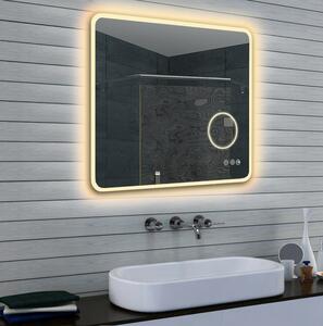 Zrcadlo s LED osvětlením, kosmetickým zrcátkem 5 x zoom, 600 x 700 mm, nastavitelná teplota barvy světla