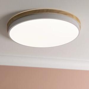 Brilliant G80846/75 Stmívatelné LED svítidlo BAARLO DŘEVO bílé průměr 50cm, RC, CCT, Night Light