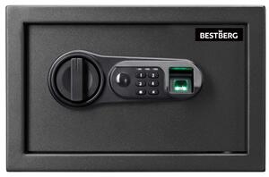 Digitální trezor na otisk prstu BestBerg BBSB-1F / 20 x 31 x 20 cm / černá