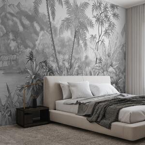 Fototapety Černobílé tropy, Fototapety les, Fototapety jungle, u59039d3 : uwalls.cz