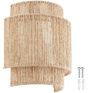 Tectake Nástěnné svítidlo Lignea Lux z juty v boho stylu, 40W - přírodní