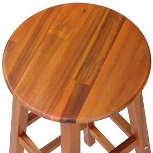 2-dílný set barových židlí z akáciového dřeva - hnědé JR17