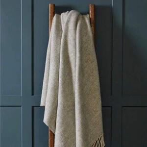 Vlněná deka Fishbone Silver Grey 183 x 150 cm Tweedmill