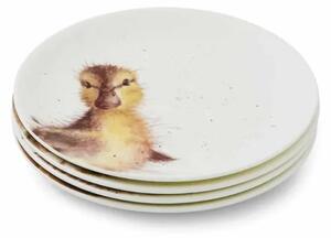 Sada porcelánových talířů Zvířata z venkova 4 ks