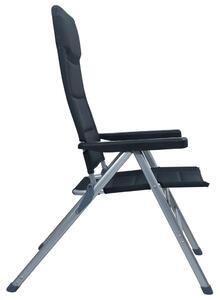 Polohovací zahradní židle - 2 ks - hliník | černé