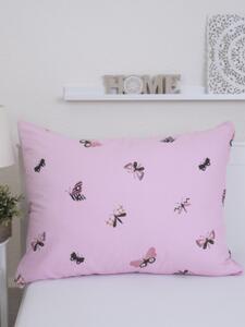 Bavlněný povlak na polštář Renforcé 70 x 90 cm - Motýlci růžové